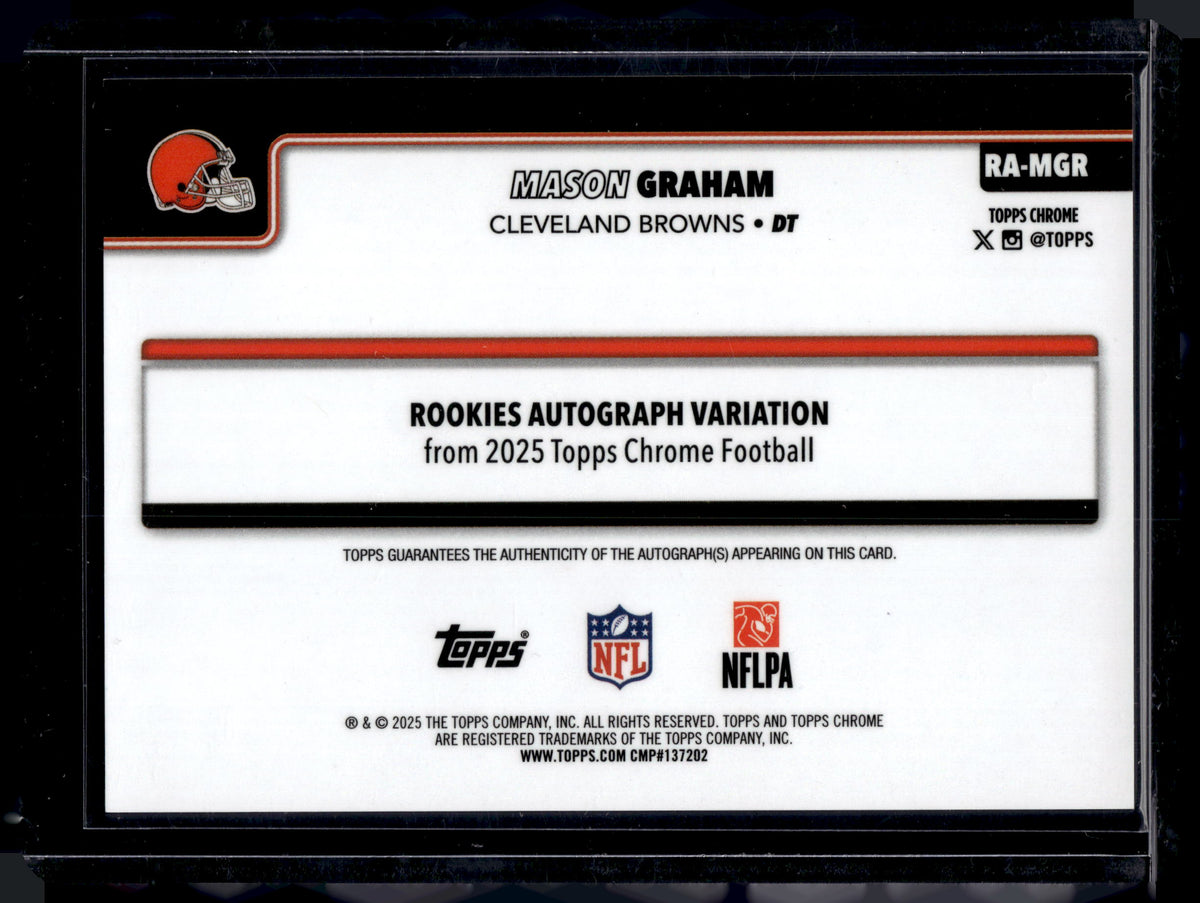 HL-P01 2025 Topps Chrome Mason Graham #RA-MGR Black Geometric /10 RC