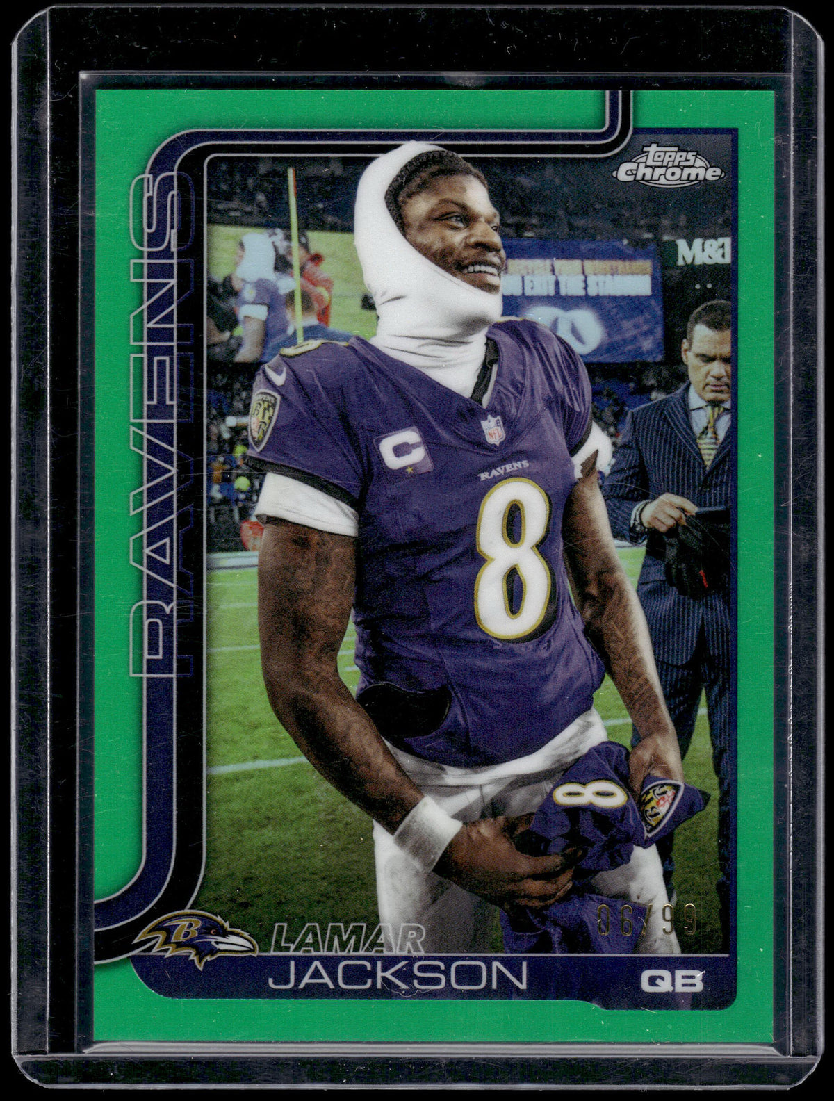 HL-P01 2025 Topps Chrome Lamar Jackson #24 Green Refractor /99