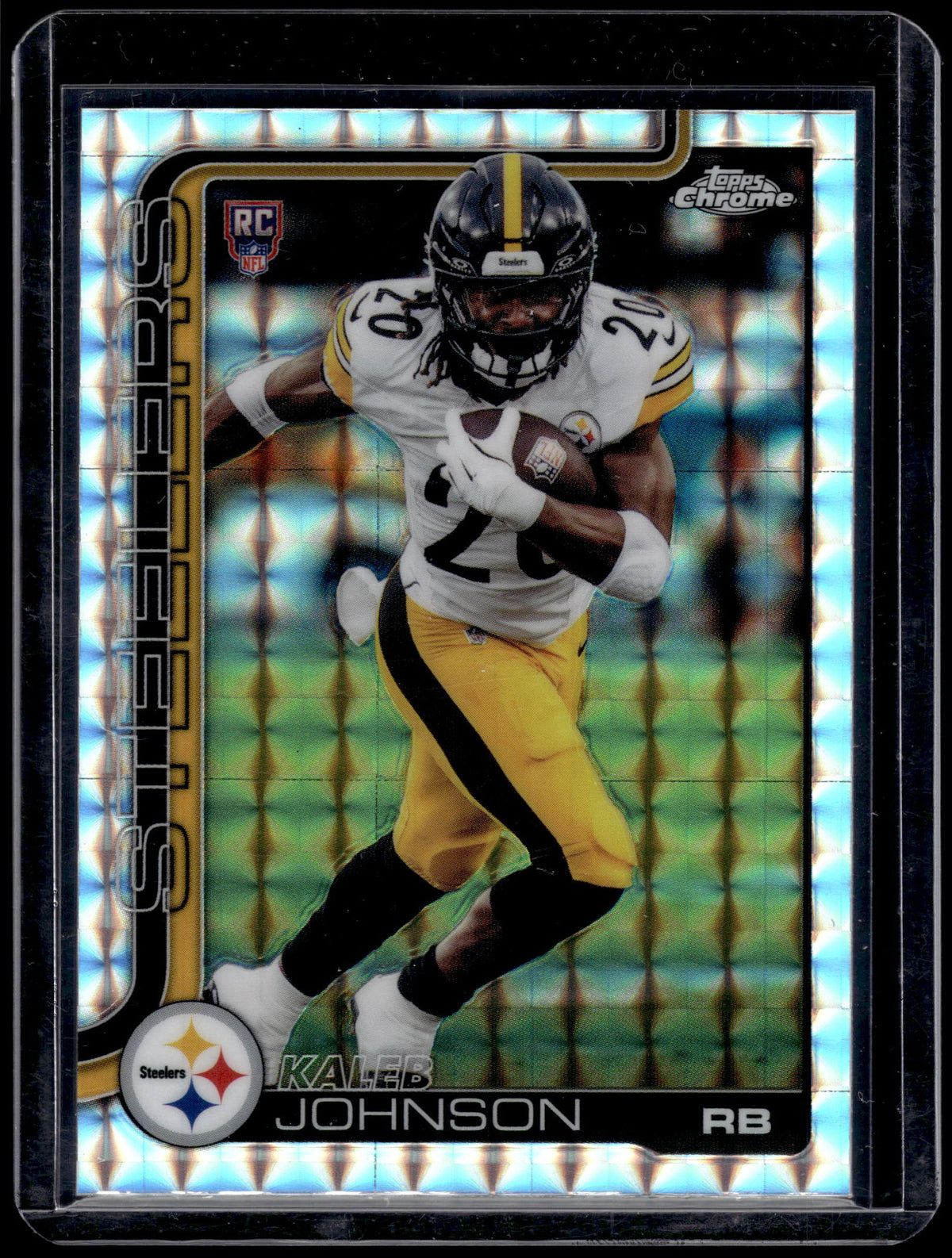 HL-P01 2025 Topps Chrome Kaleb Johnson #323 Geometric Refractor RC