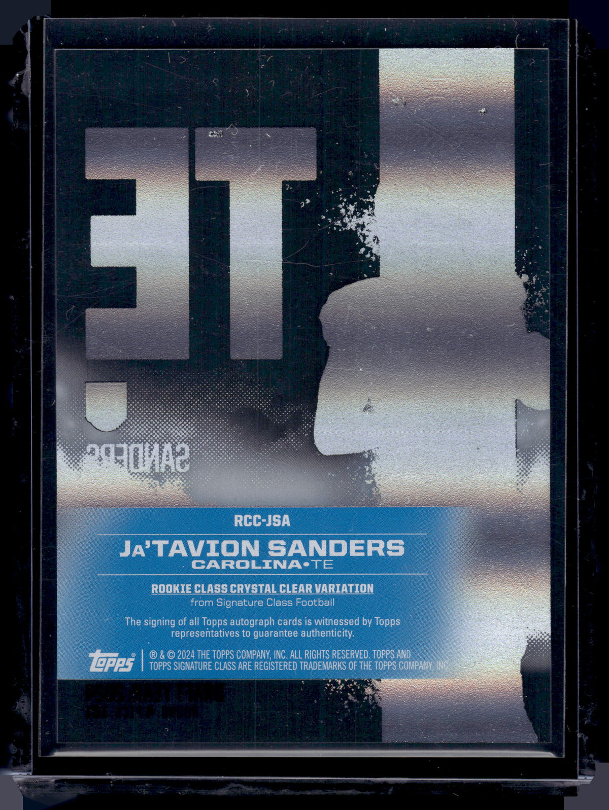 HL-P02 2024 Topps Signature Class Ja'Tavion Sanders #RCC-JSA Crystal Clear