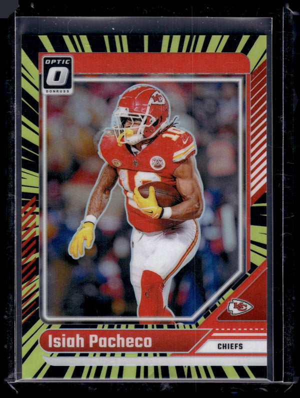 2024 Panini Donruss Optic Prizm Isiah Pacheco #95 Electricity /75