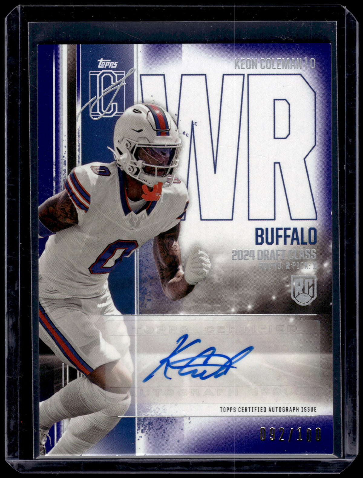 HL-P02 2024 Topps Signature Class Football Keon Coleman #RCA-KC /100 Auto RC
