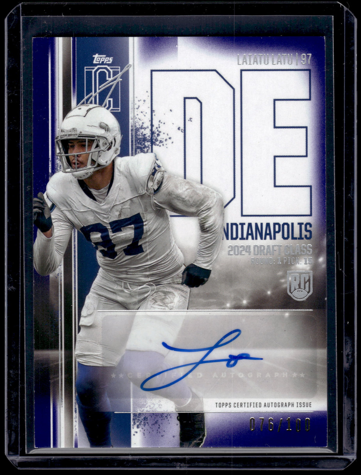 HL-P02 2024 Topps Signature Class Football Laiatu Latu #RCA-LL /100 Auto RC