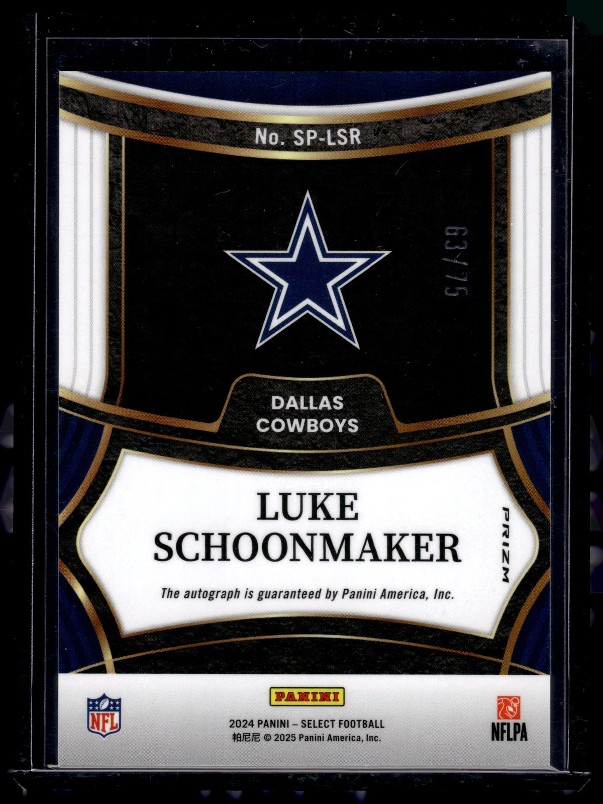 HL-P02 2024 Select Luke Schoonmaker Red Blue Prizm Auto /75 #SP-LSR
