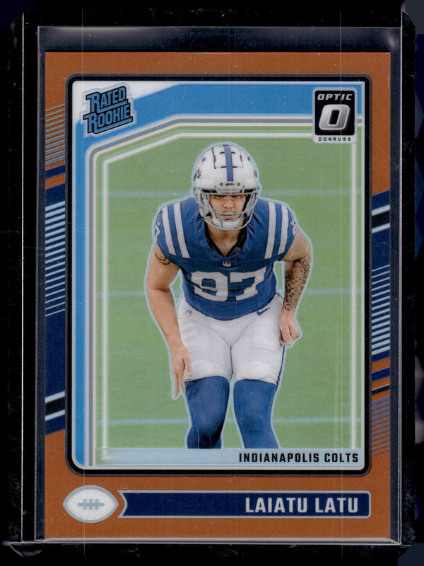 2024 2023 Panini Donruss Optic Prizm Laiatu Latu #267 Orange /249 Rated Rookie