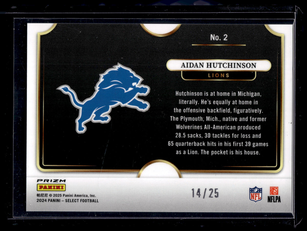 HL-P02 2024 Panini Select Snapshots Aidan Hutchinson #2 Tie-Dye /25