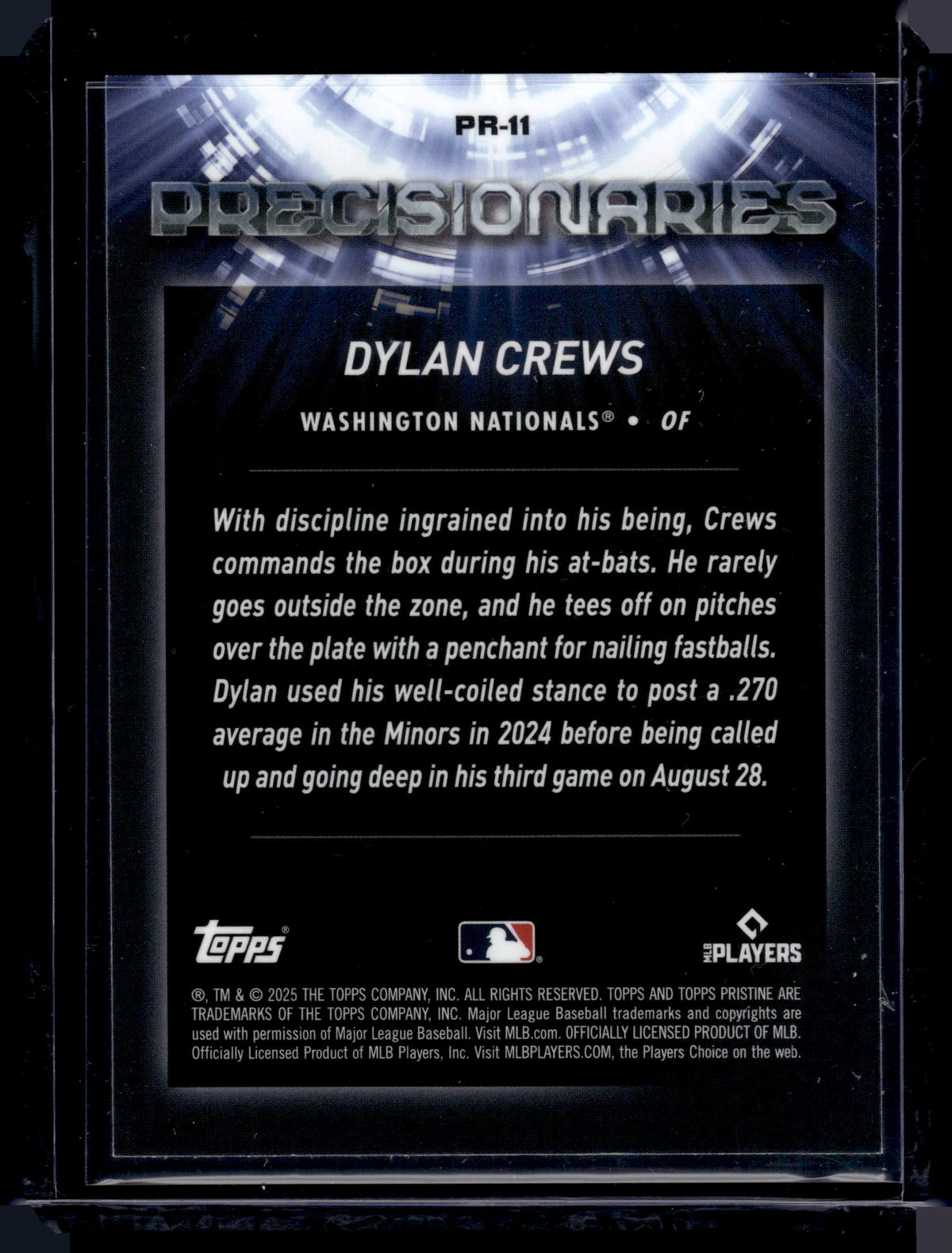 HL-P01 2025 Topps Pristine Precisionaries Dylan Crews #PR-11 Refractor RC