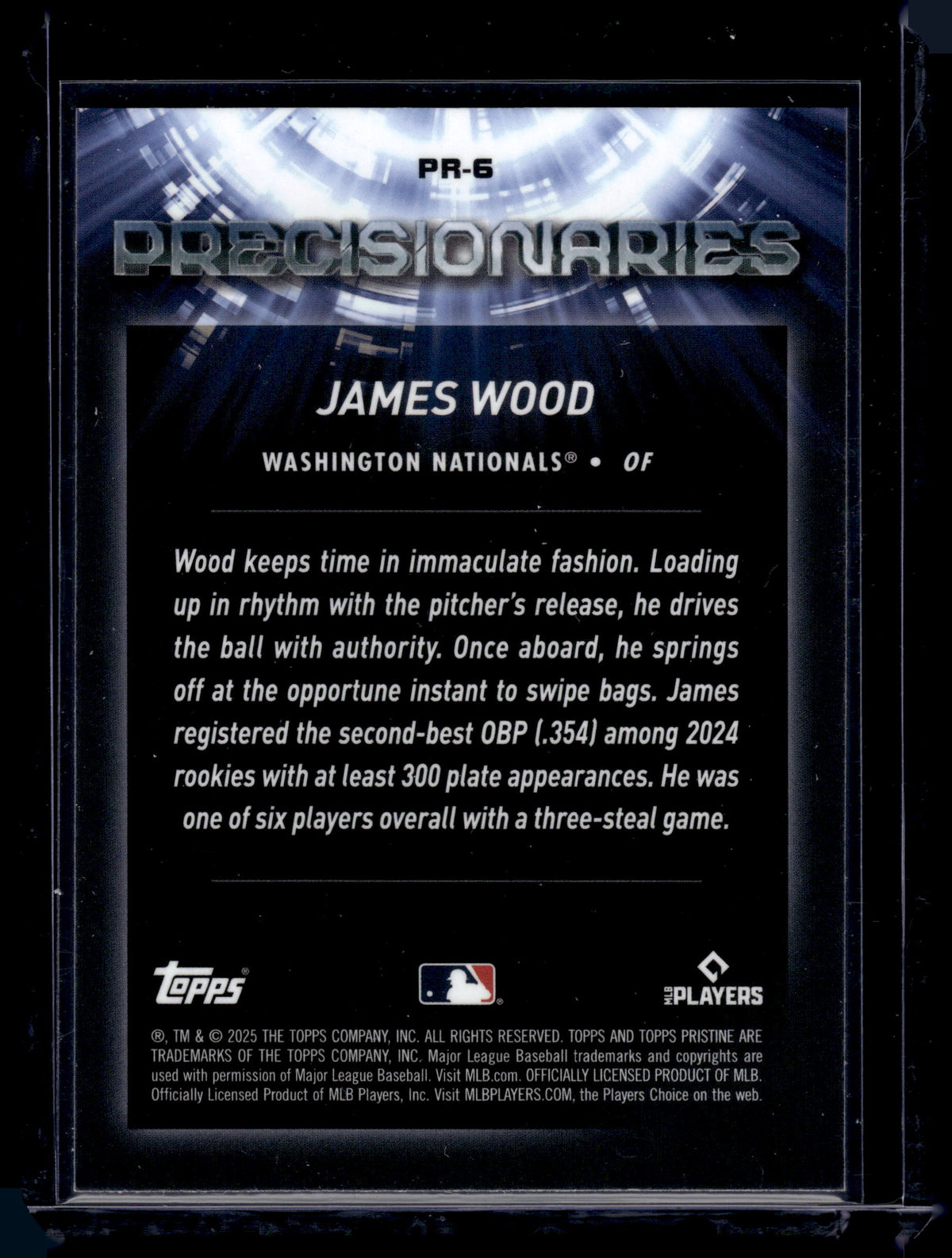 HL-P01 2025 Topps Pristine Precisionaries James Wood #PR-6 Refractor RC