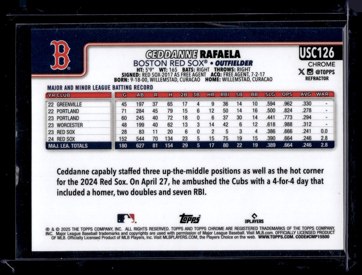 HL-P01 2025 Topps Chrome Update Ceddanne Rafaela #USC126 Refractor