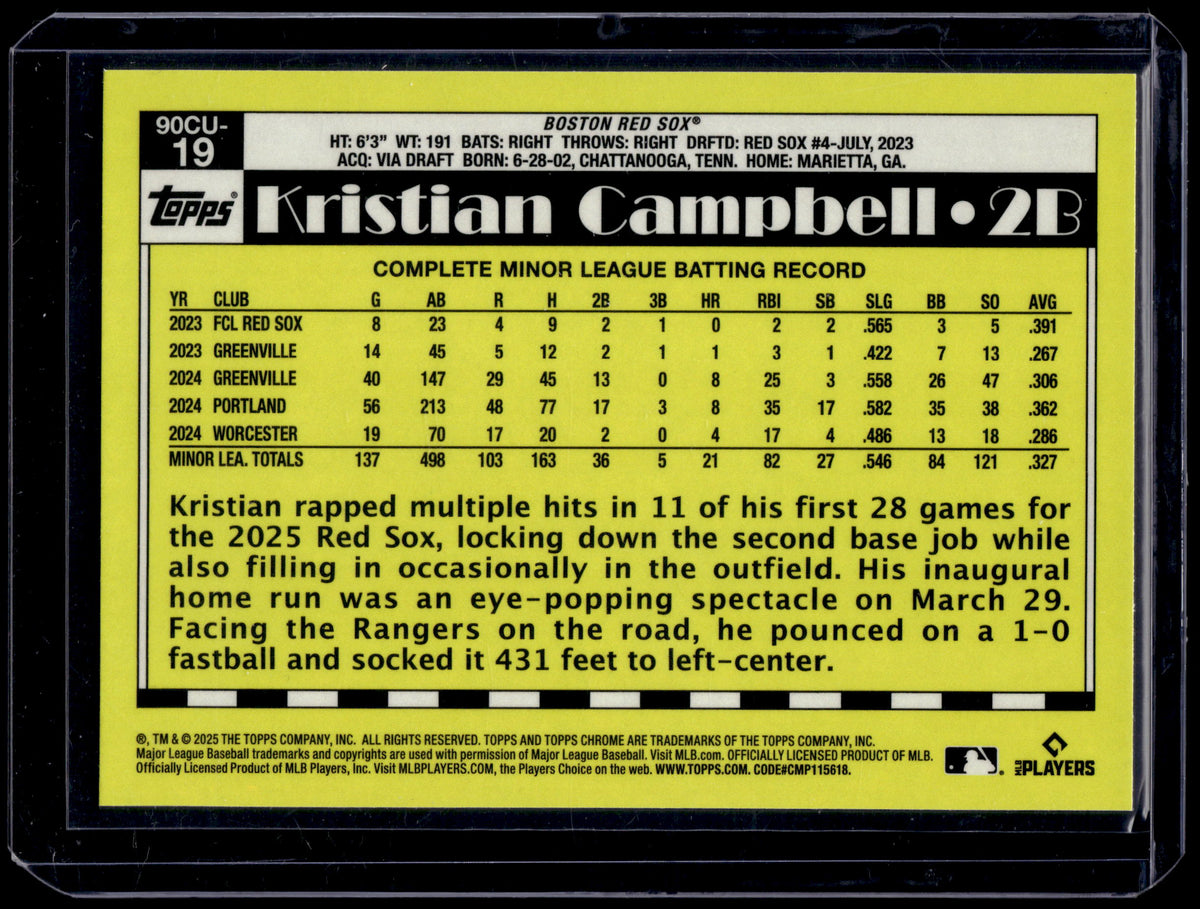HL-P01 2025 Topps Chrome Kristian Campbell #90CU-19 Geometric Refractor RC