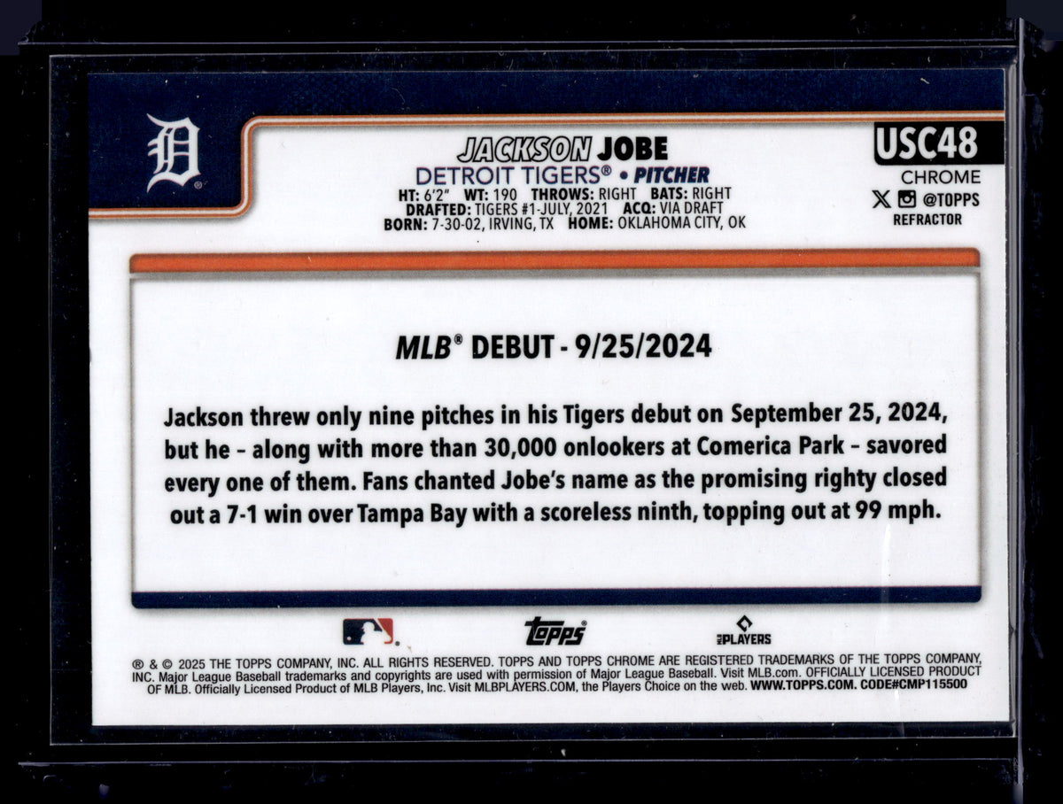 2025 Topps Chrome Update Jackson Jobe #USC48 Refractor RC