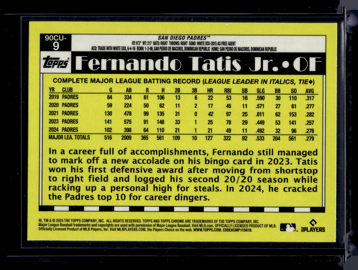 2025 Topps Chrome Topps Fernando Tatis Jr. #90CU-9 Geometric Refractor