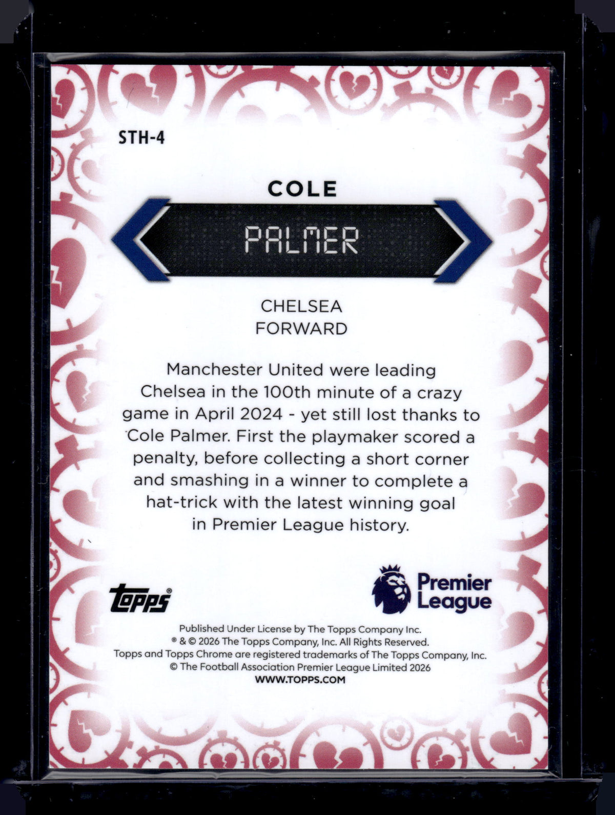 HL-P01 2026 Topps Chrome Cole Palmer #STH-4 Stoppage Time Heartbreaker Insert