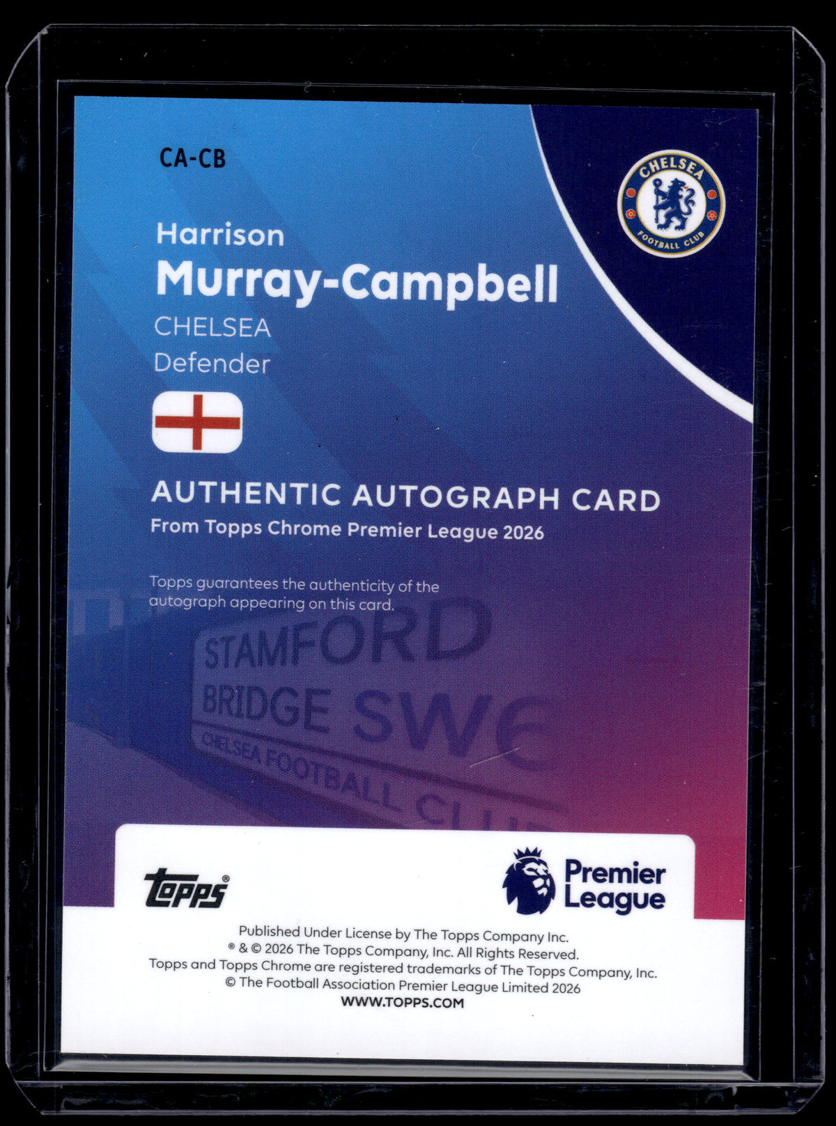 HL-P01 2026 Topps Chrome PL Harrison Murray-Campbell Aqua Ref Auto /199