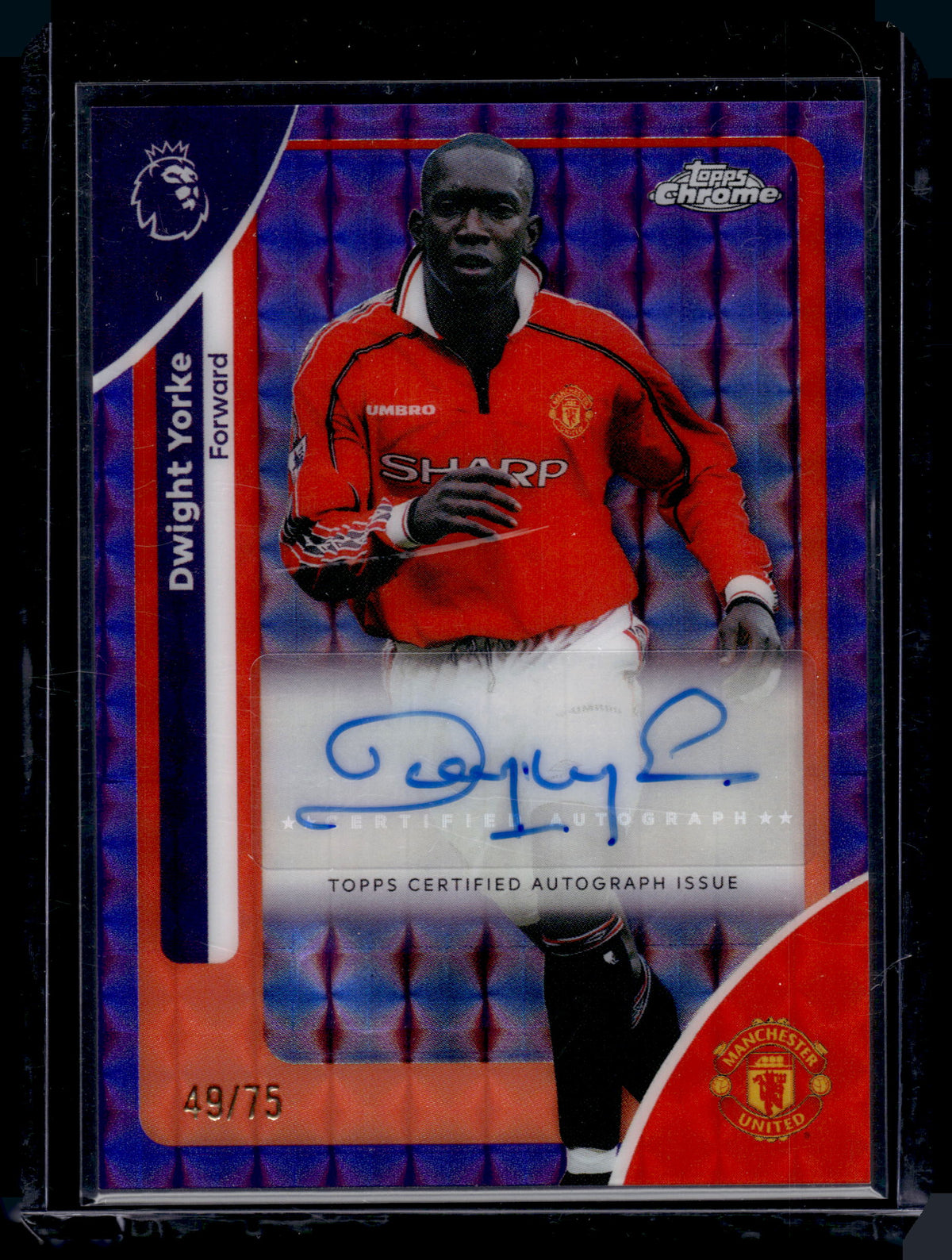 HL-P01 2026 Topps Chrome Premier League Dwight Yorke #CA-DY Purple Geo /75 AAC