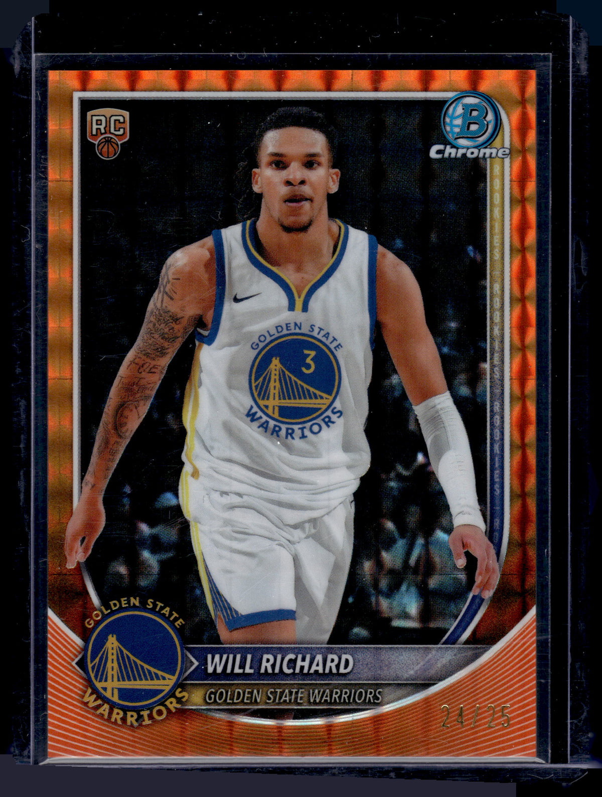 HL-P01 2025 Bowman Chrome Will Richard #BCV-52 Orange Geometric Refractor /25 RC