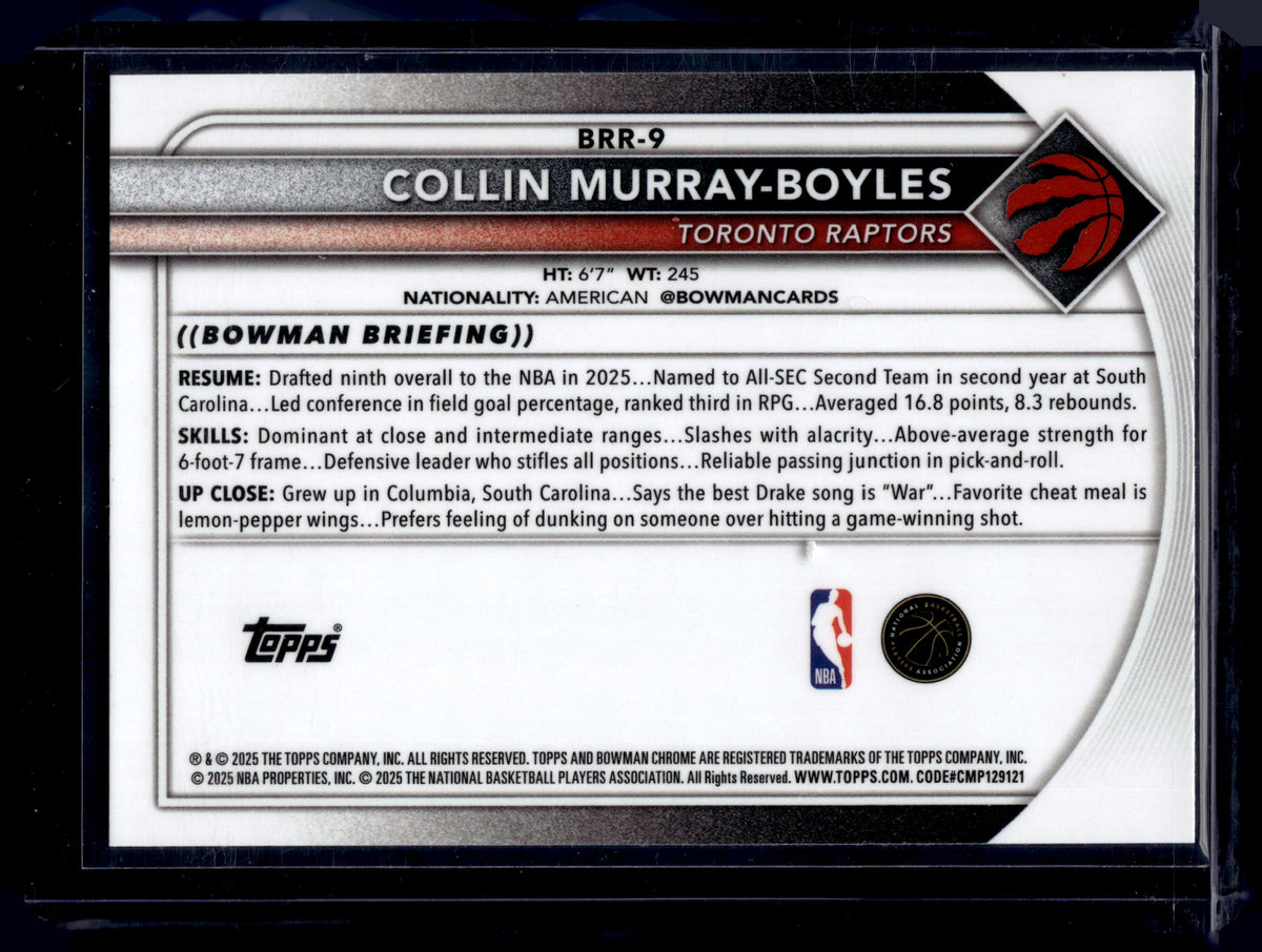 HL-P01 2025 Topps Bowman Chrome Collin Murray-Boyles #BRR-9 Refractor RC