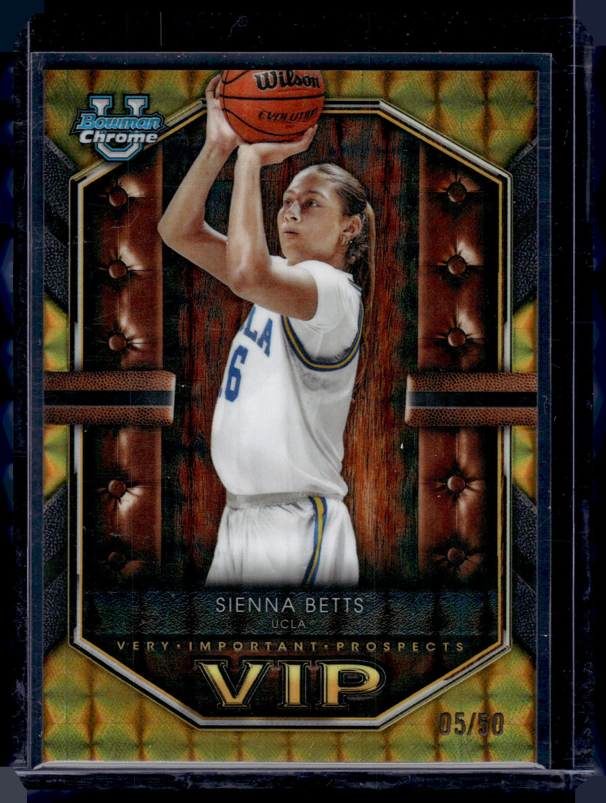 HL-P01 2025 Bowman Chrome U Sienna Betts VIP Gold Geometric Refractor /50 #VIP-6