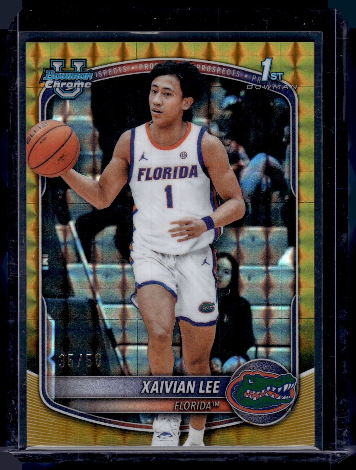 HL-P01 2025 Bowman Chrome Xaivian Lee #BCP-28 Gold Geometric Refractor /50