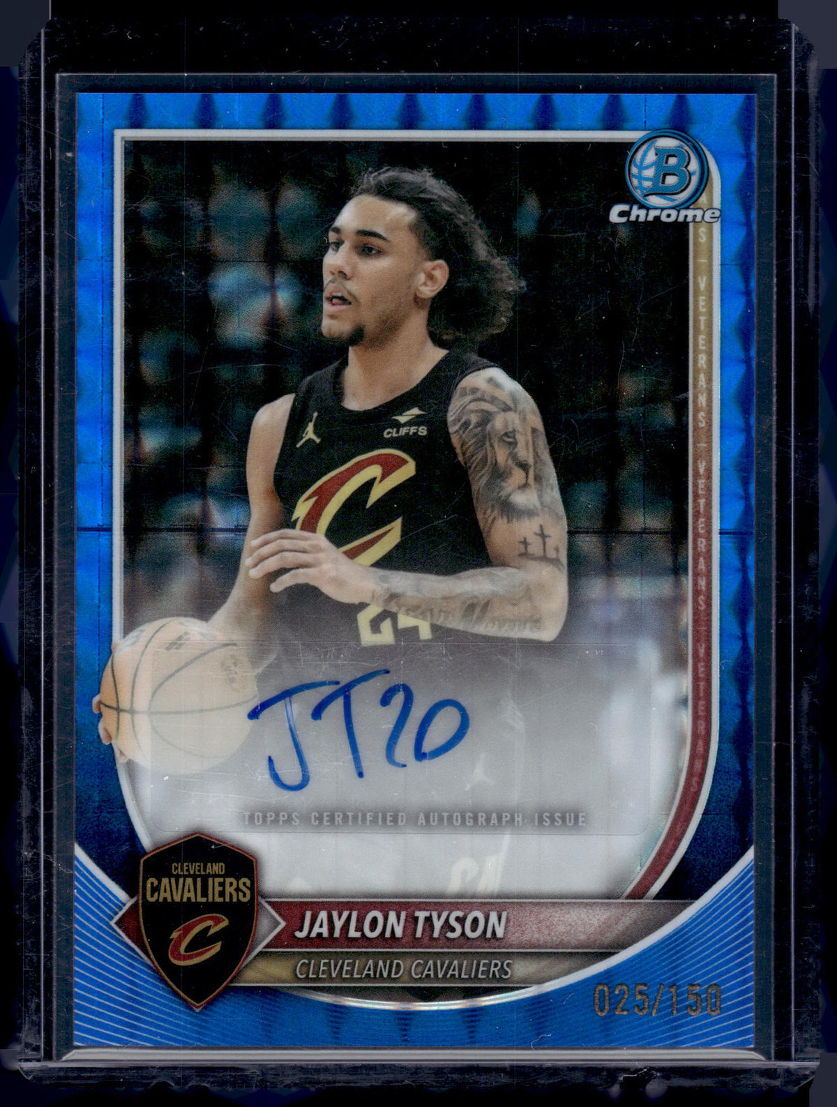 HL-P01 2025 Topps Bowman Chrome Jaylon Tyson #BCA-JN Blue Geometric /150 Auto