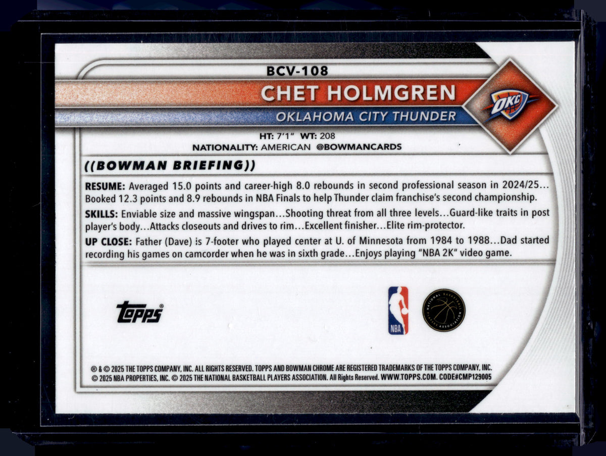HL-P01 2025 Topps Bowman Chrome Chet Holmgren #BCV-108 Geometric