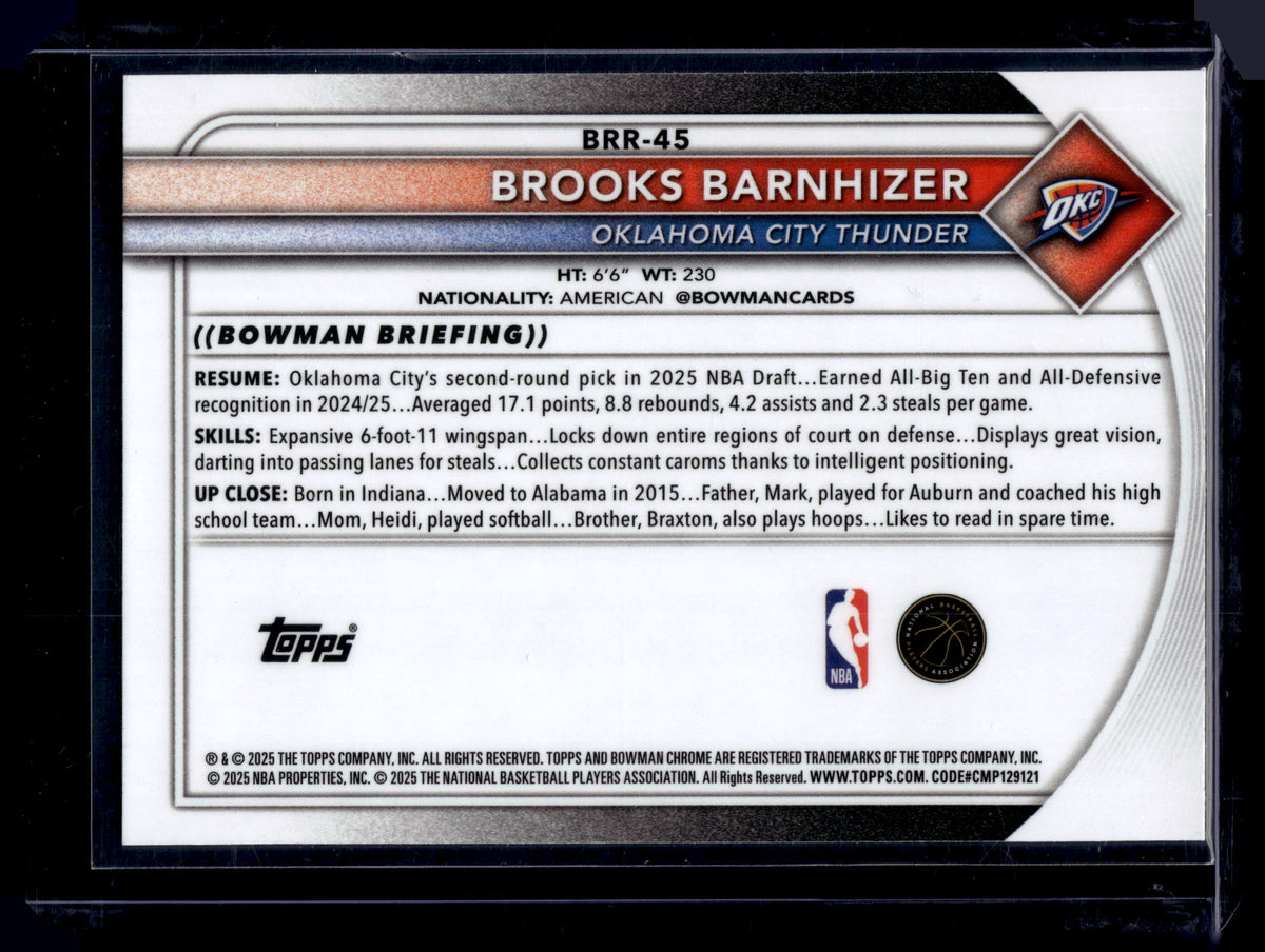 HL-P01 2025 Bowman Chrome Brooks Barnhizer #BRR-45 RC