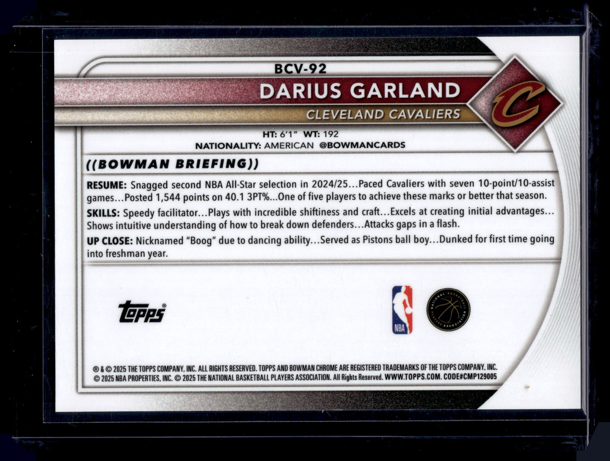 HL-P01 2025 Bowman Chrome Darius Garland #BCV-92 Orange Geometric /25