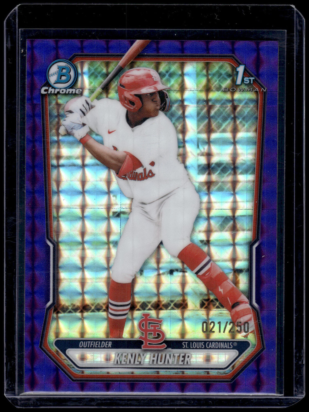 HL-P01 2026 Bowman Chrome Kenly Hunter #BCP-130 Purple Geometric /250 1st Bowman