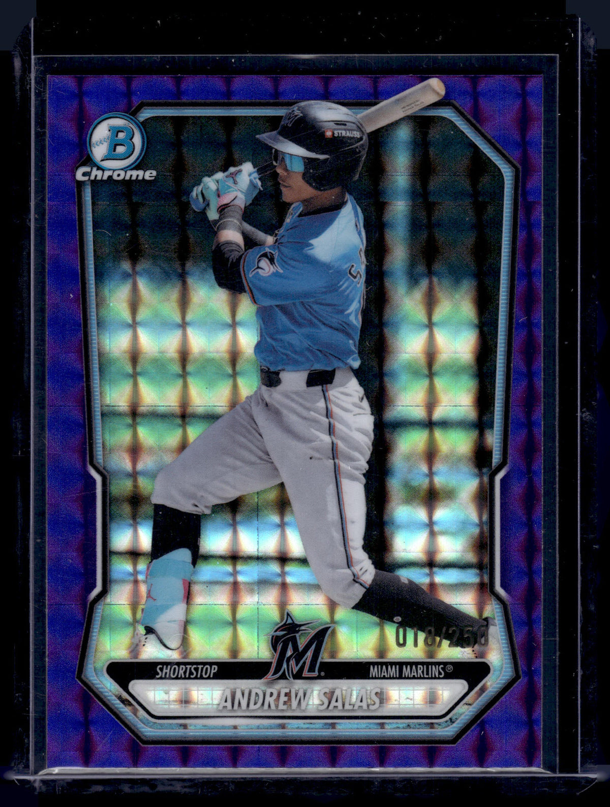 HL-P01 2026 Bowman Chrome Andrew Salas #BCP-55 Purple Geometric Refractor /250