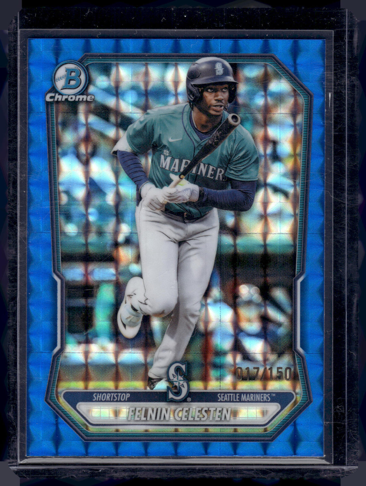 HL-P01 2026 Bowman Chrome Felnin Celesten #BCP-5 Blue Geometric Refractor /150