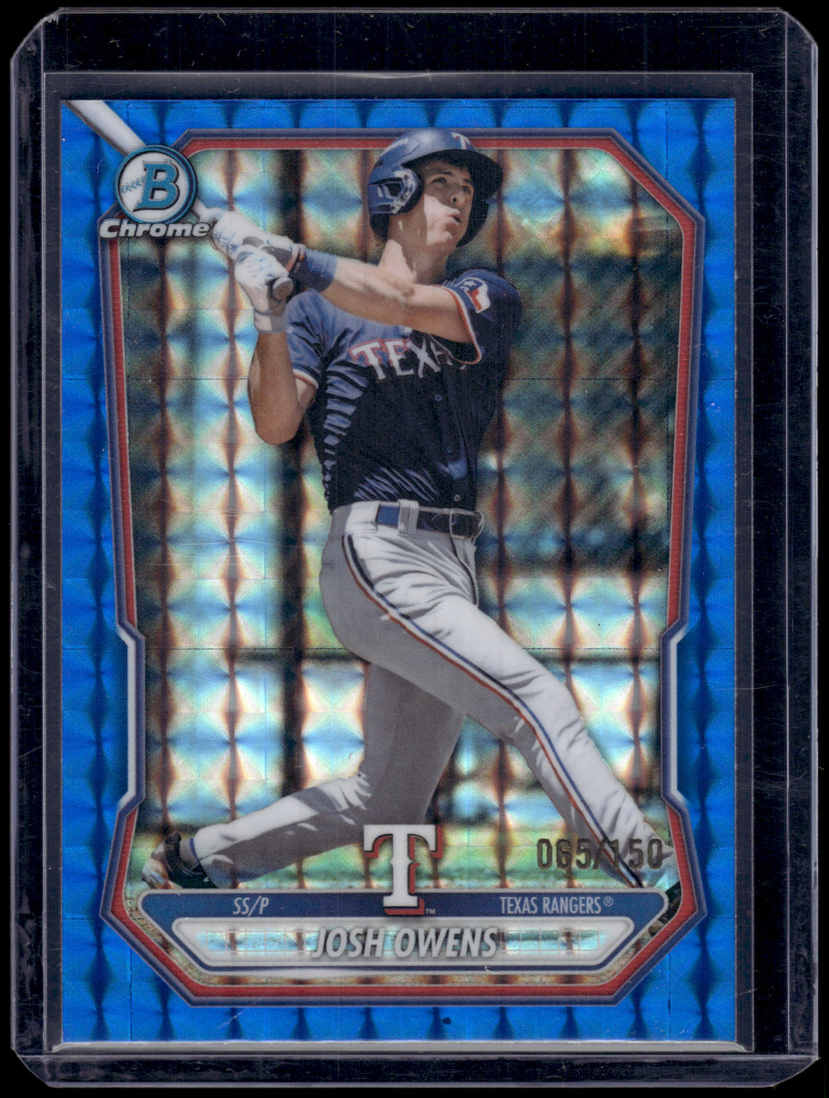 HL-P01 2026 Bowman Chrome Josh Owens #BCP-62 Blue Geometric Refractor /150