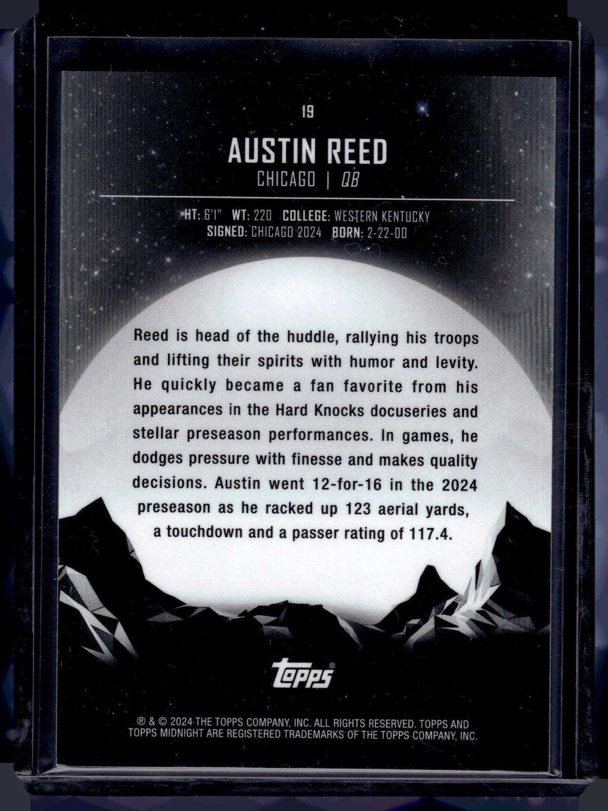 HL-P02 2024 Topps Midnight Austin Reed #19 /35 RC