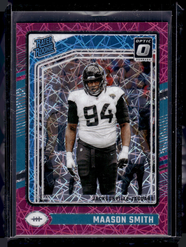 2024 Panini Donruss Optic Prizm Maason Smith #269 Pink Velocity /80