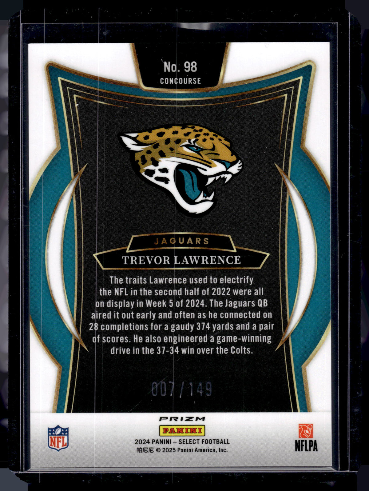 HL-P02 2024 Panini Select Concourse Trevor Lawrence #98 Maroon /149