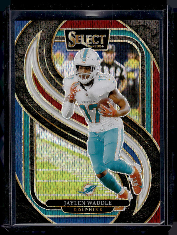 2024 Panini Select Premier Level Jaylen Waddle #168 Tri-Color Prizm /249