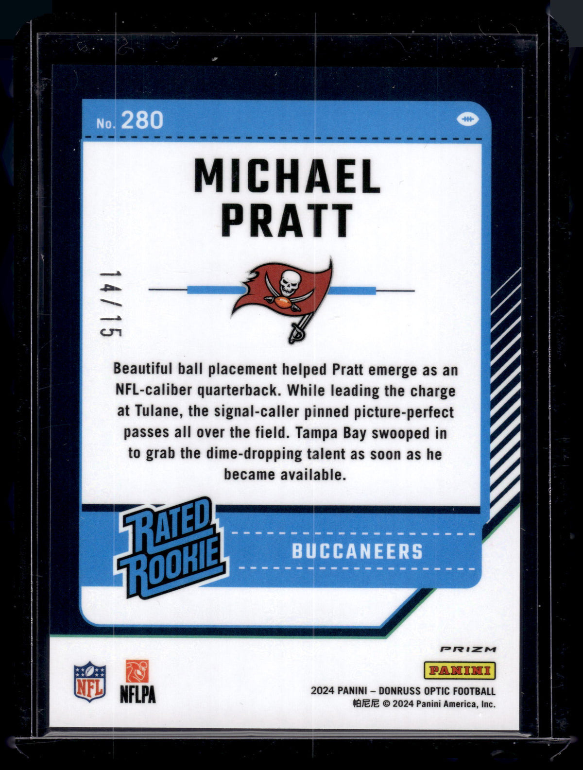 HL-P02 2024 Donruss Optic Michael Pratt #280 Blue Cracked Ice /15 Rated Rookie