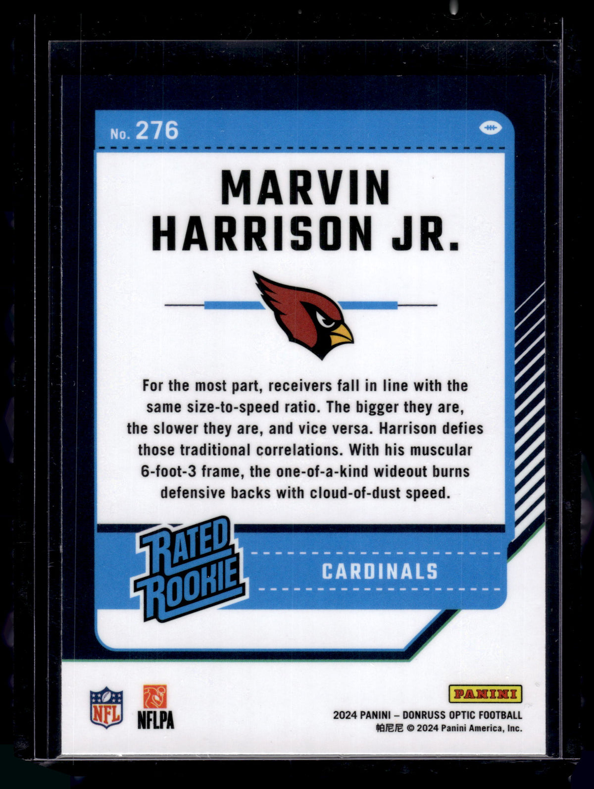 HL-P02 2024 Panini Donruss Optic Marvin Harrison Jr #276 Holo Prizm Rated Rookie