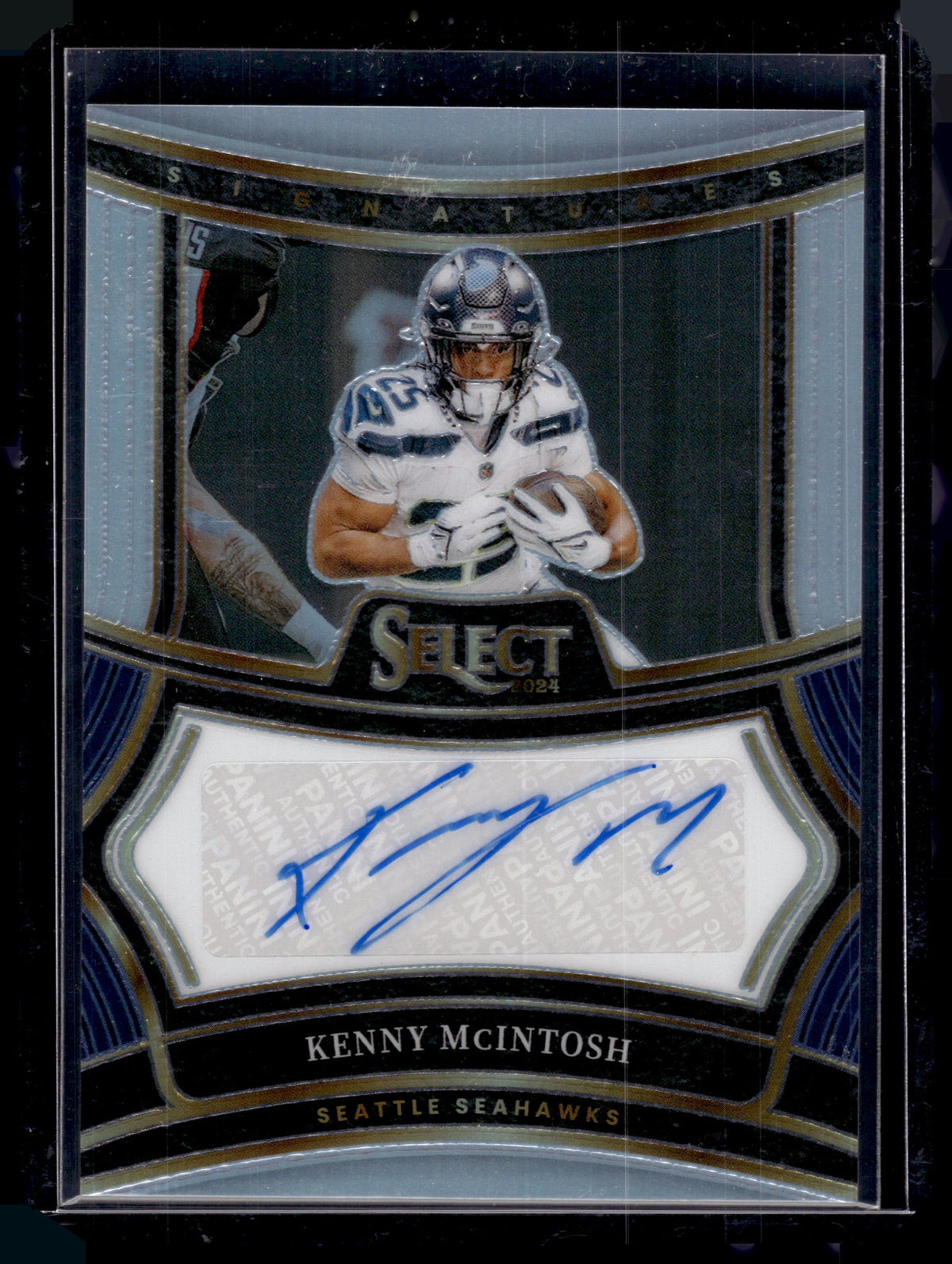 HL-P02 2024 Panini Select Signatures Kenny McIntosh #SP-KMH Blue Prizm /399 Auto