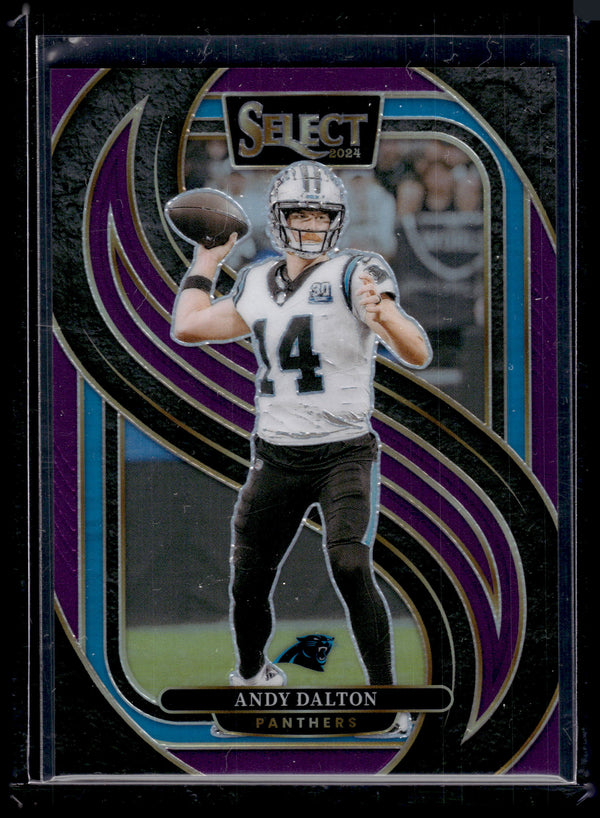 2025 Panini Select Prizm Andy Dalton #106 Purple /75 Premier Level