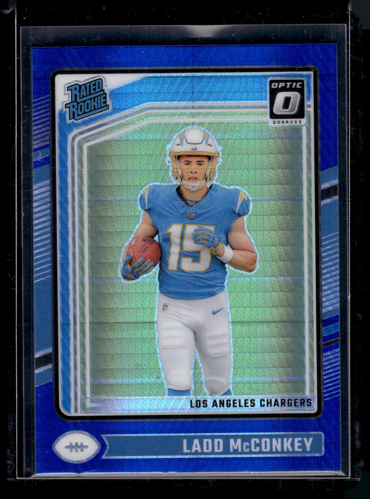 HL-P02 2024 Panini Donruss Optic Prizm Ladd McConkey #266 Blue Hyper RR