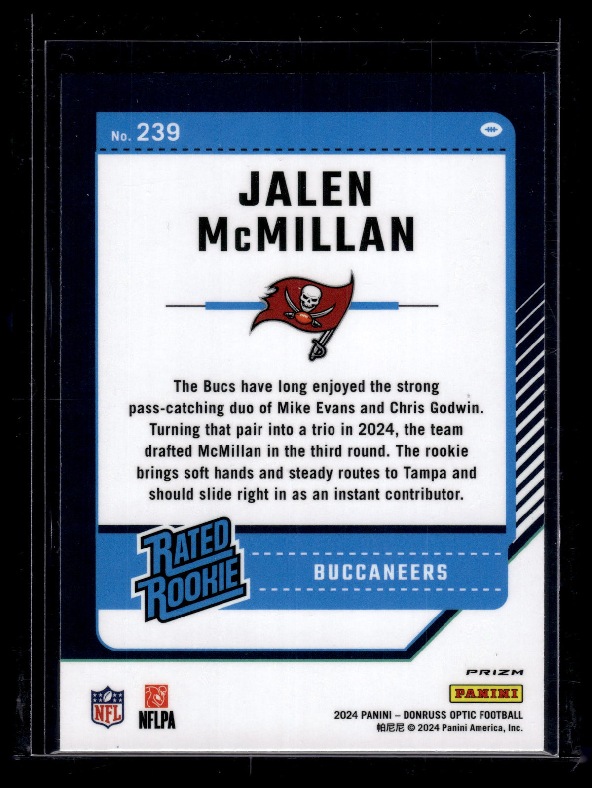 HL-P02 2024 Optic Jalen McMillan Blue Hyper Prizm Rated Rookie #239