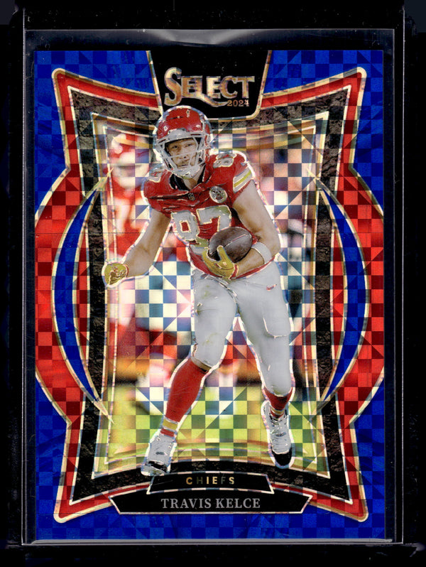 2024 Panini Select Football Travis Kelce #97 Blue Checker /249 Chiefs