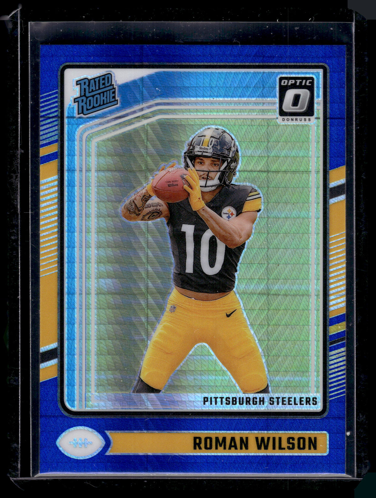 HL-P02 2024 Panini Donruss Optic Prizm Roman Wilson #285 Blue Hyper Rated Rookie