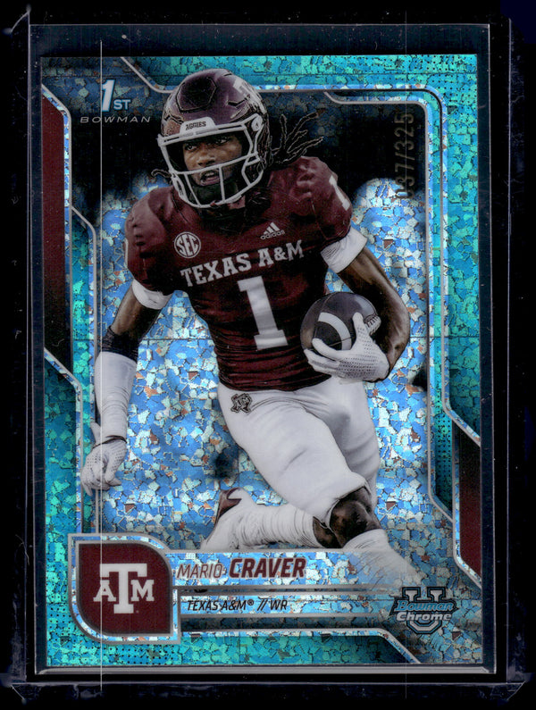 2025 Bowman Chrome U Mario Craver #165 Aqua Mini-Diamond /325 1st