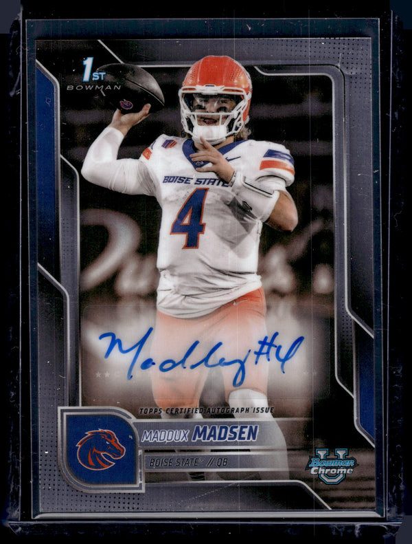 2025 Topps Bowman University Chrome Maddux Madsen #BCA-MM 1st Bowman Auto