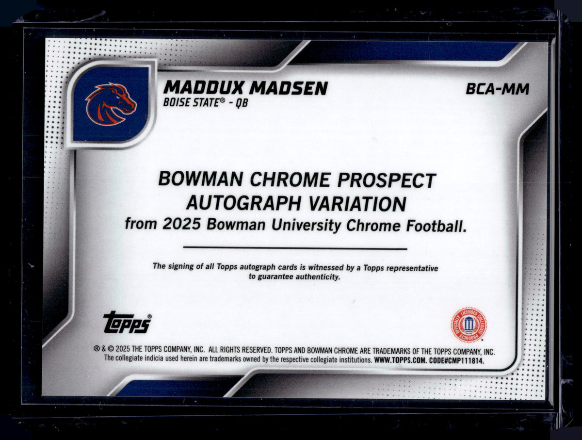 HL-P01 2025 Topps Bowman University Chrome Maddux Madsen #BCA-MM 1st Bowman Auto