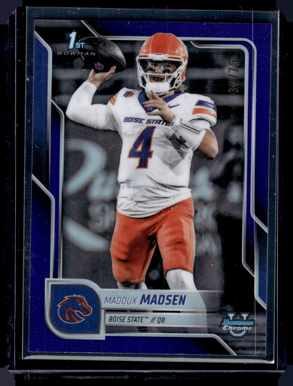 2025 Bowman Chrome University Maddux Madsen #24 Purple Refractor /75 1st
