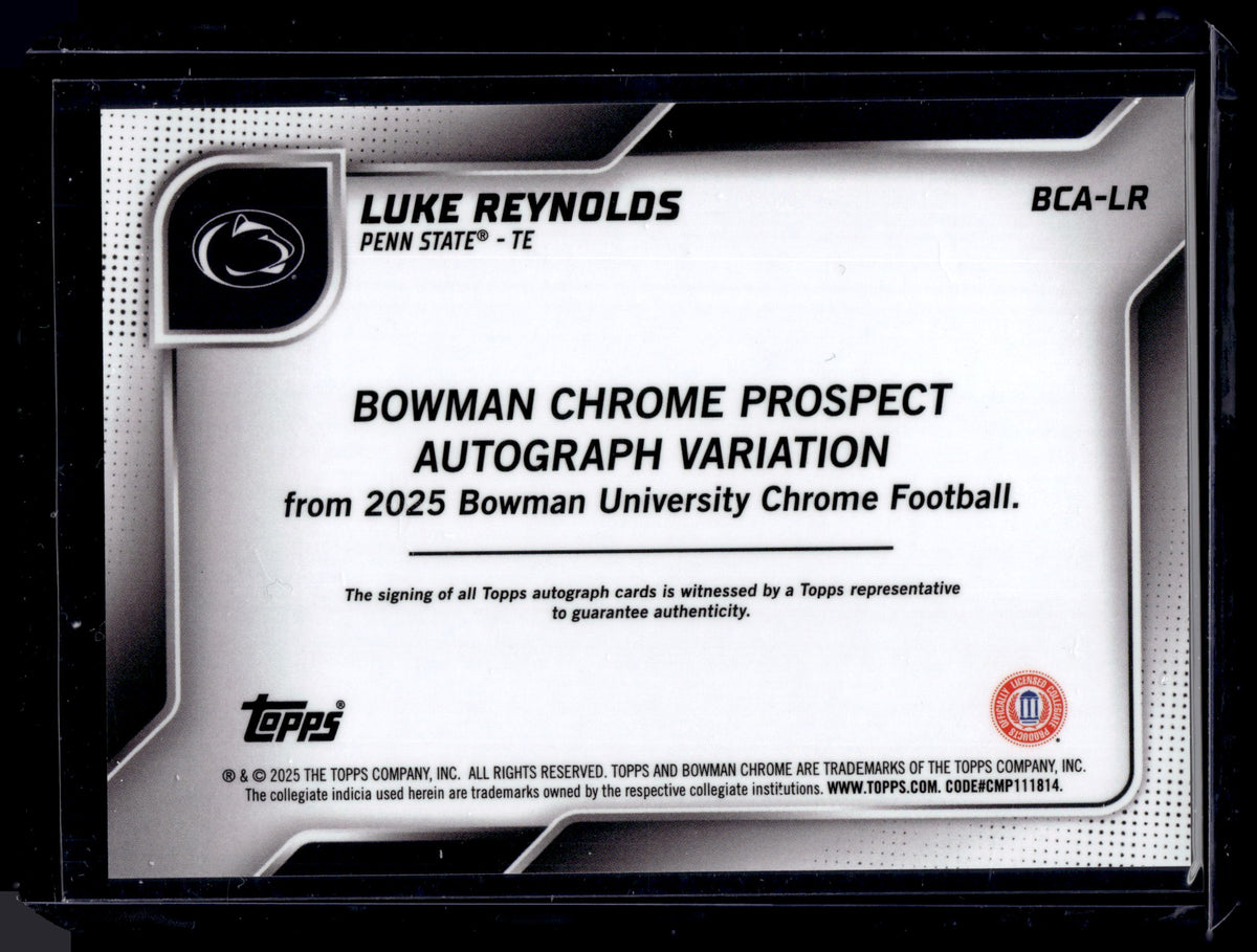 HL-P01 2025 Bowman Chrome U Football 1st Luke Reynolds #BCA-LR Prospect Auto