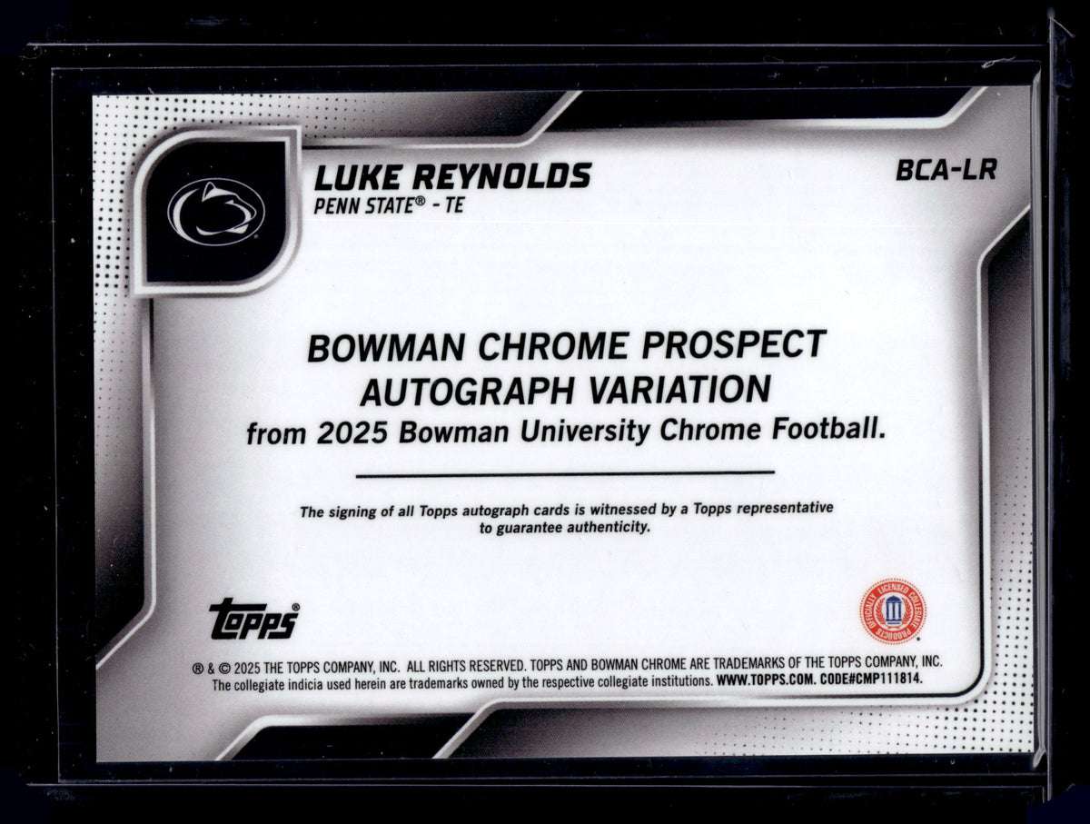 HL-P01 2025 Bowman U Chrome Football Luke Reynolds #BCA-LR 1st Prospect Auto