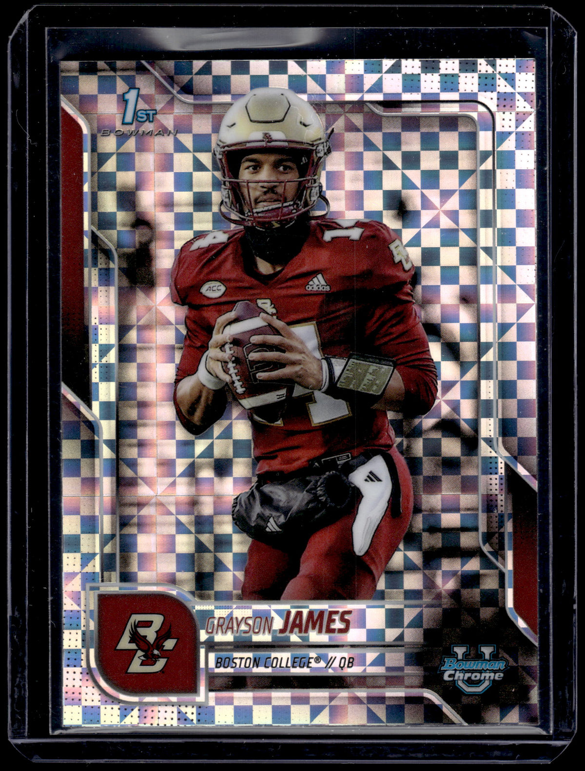 HL-P01 2025 Bowman Chrome University Grayson James #75 X-Fractor 1st Bowman